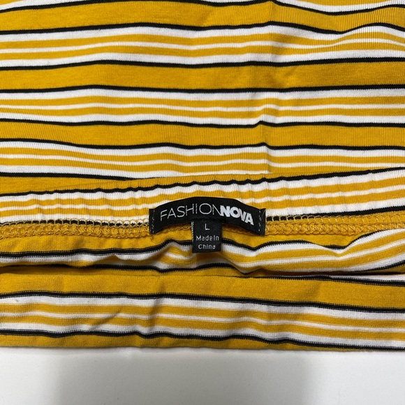 NWOT - Summer Ready Stripe Dress - Mustard/Combo Size L | Runs Small - Picture 8 of 12